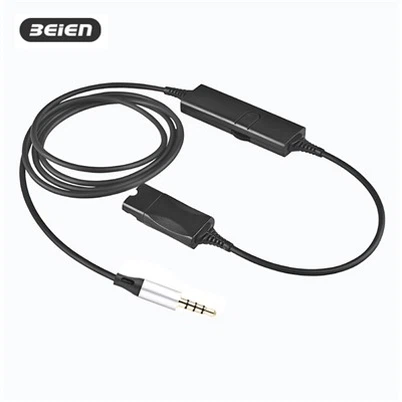 BNQD - Adaptador de 4 polos de 3,5 mm com controle em linha para telefone/tablet/laptop