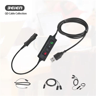 Acessórios dos fones de ouvido do cabo da desconexão rápida dos auriculares do call center QD